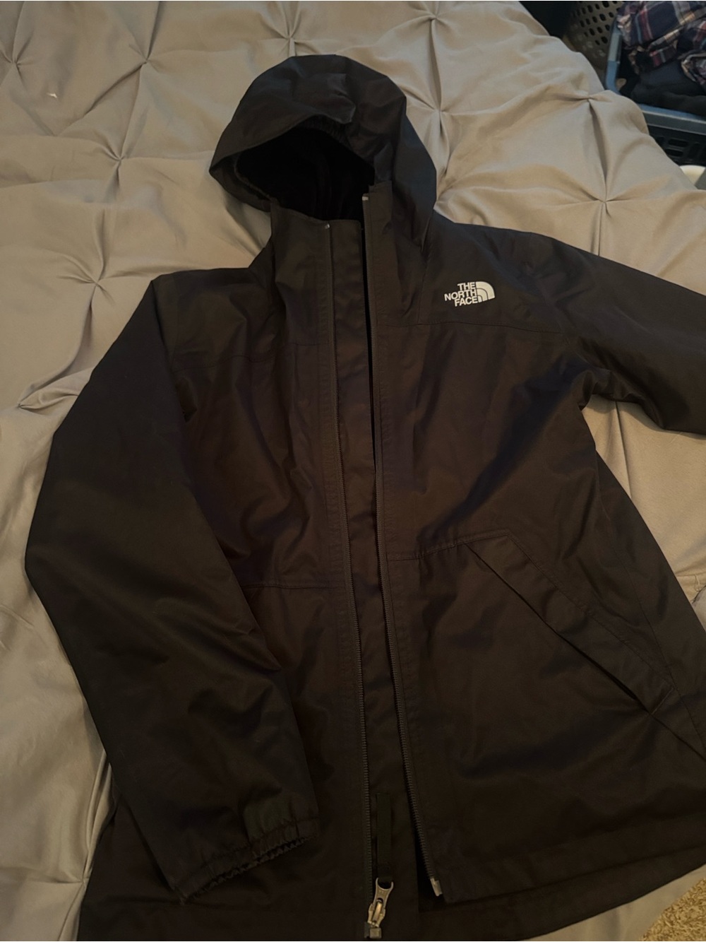 The North Face Kids Hooded Lined Raincoat- black